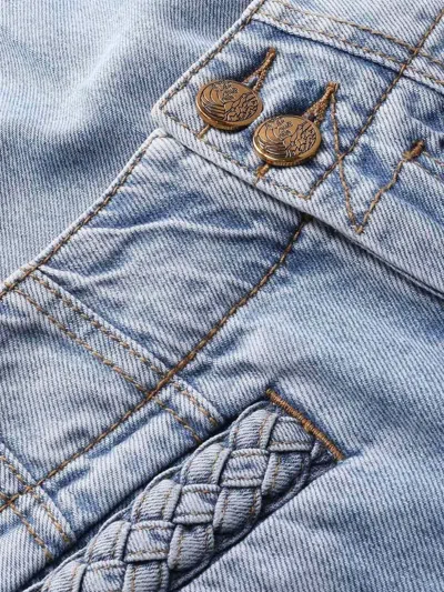 Zimmermann Wanderlust Lightblue Cotton Five-pocket Shorts In Blue