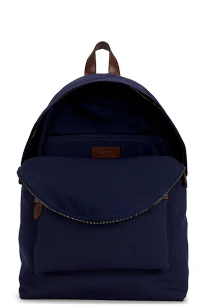 Polo Ralph Lauren Polo Bear Canvas Backpack In Newport Navy In Blue