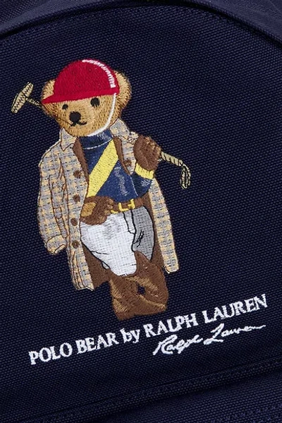 Polo Ralph Lauren Polo Bear Canvas Backpack In Newport Navy In Blue