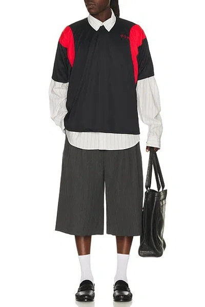 Commission Pulled Soccer Tee In Black