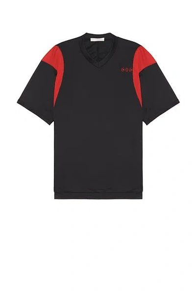 Commission Pulled Soccer Tee In Black