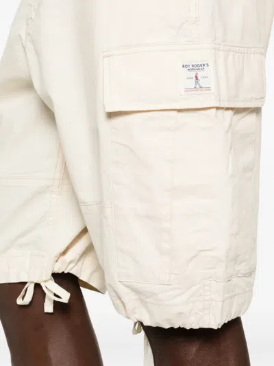 Roy Rogers Drawstring Cargo Shorts In Neutral