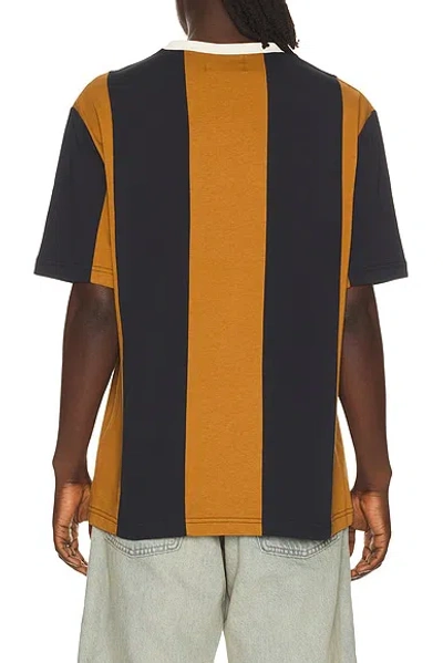 Fred Perry Meyba Cut And Sew Polo Shirt Navy In Brown