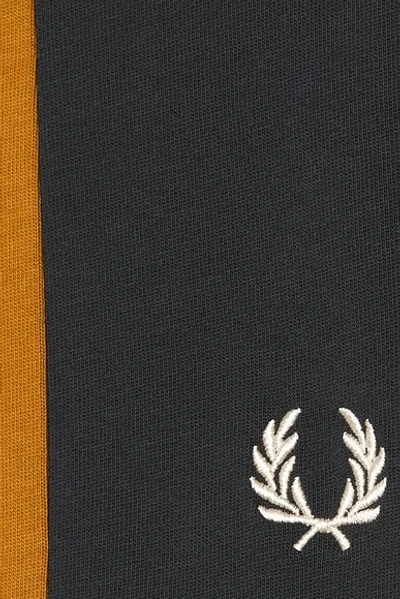 Fred Perry Meyba Cut And Sew Polo Shirt Navy In Brown
