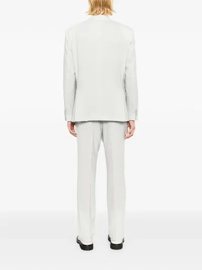 Hugo Boss Patterned Single-breasted Suit In Gray