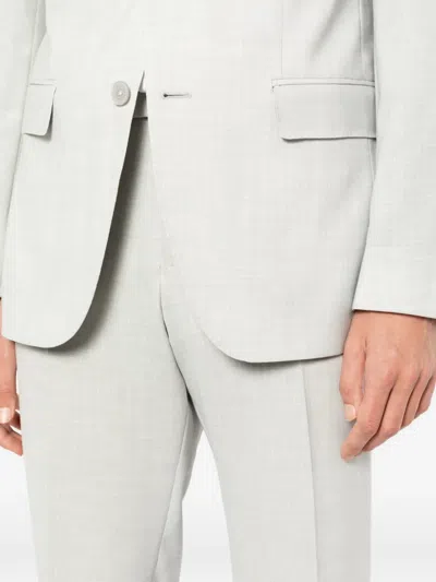 Hugo Boss Patterned Single-breasted Suit In Gray