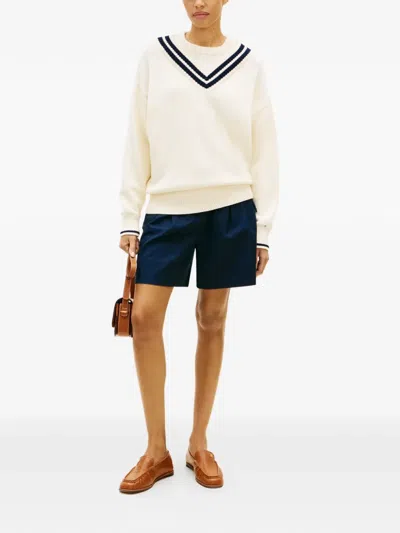 Tommy Hilfiger Stripe-detail Sweater In White