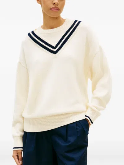 Tommy Hilfiger Stripe-detail Sweater In White