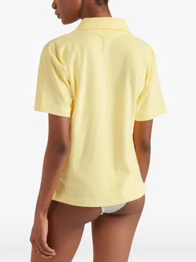 Hunza G Womens Butter Cuban Short-sleeve Terry Toweling Shirt In Yellow