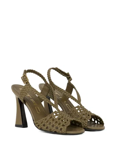 Etro Woven High-heeled Sandals In Blue