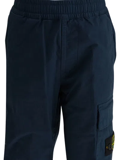 Stone Island Compass Cargo Pants In Blue