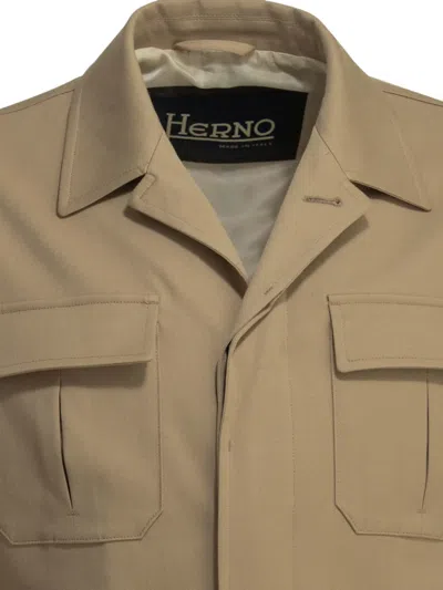Herno Flap-pocket Jacket In Nude