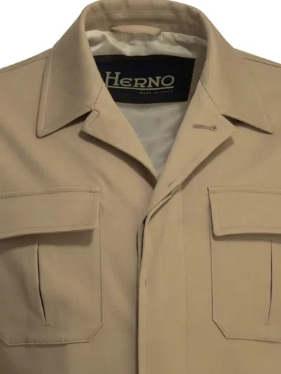 Herno Flap-pocket Jacket In Nude