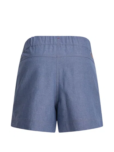 Moncler Pleated High-waisted Shorts In Blue