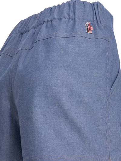 Moncler Pleated High-waisted Shorts In Blue