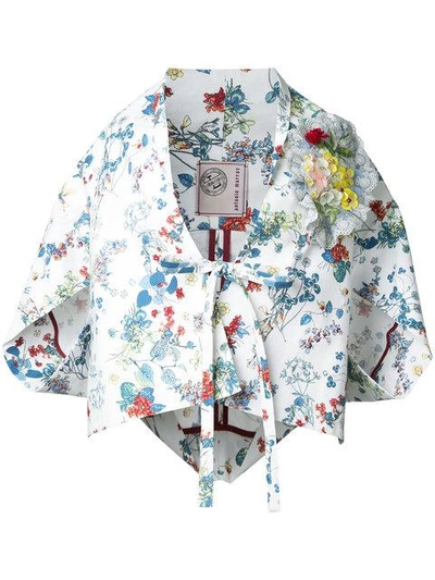 Shop Antonio Marras Floral Print Kimono In White