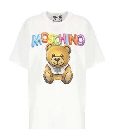 Moschino Teddy Printed Cotton T-shirt In White
