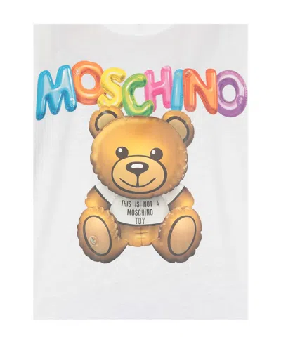 Moschino Teddy Printed Cotton T-shirt In White