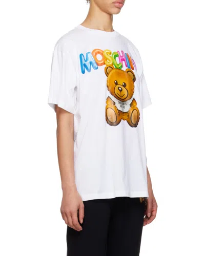 Moschino Teddy Printed Cotton T-shirt In White