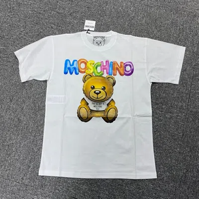 Moschino Teddy Printed Cotton T-shirt In White