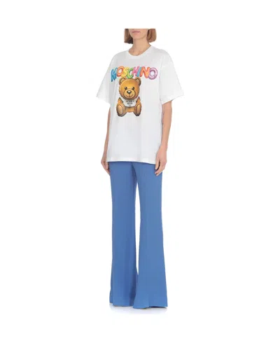 Moschino Teddy Printed Cotton T-shirt In White