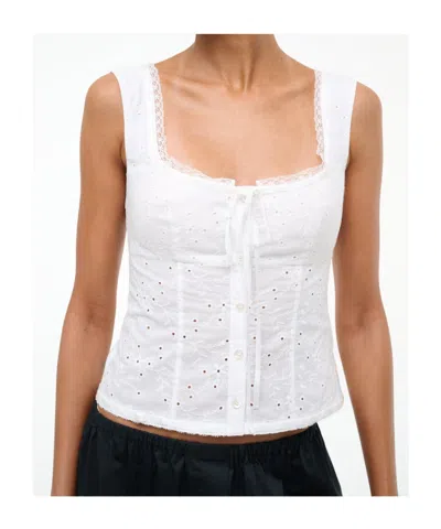 Staud Square Neck Top In Brown