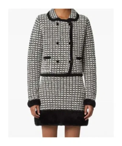Nina Ricci Tweed-effect Double-breasted Jacket In Multi