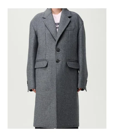 Dsquared2 Single-breasted Notched-lapel Coat In Gray