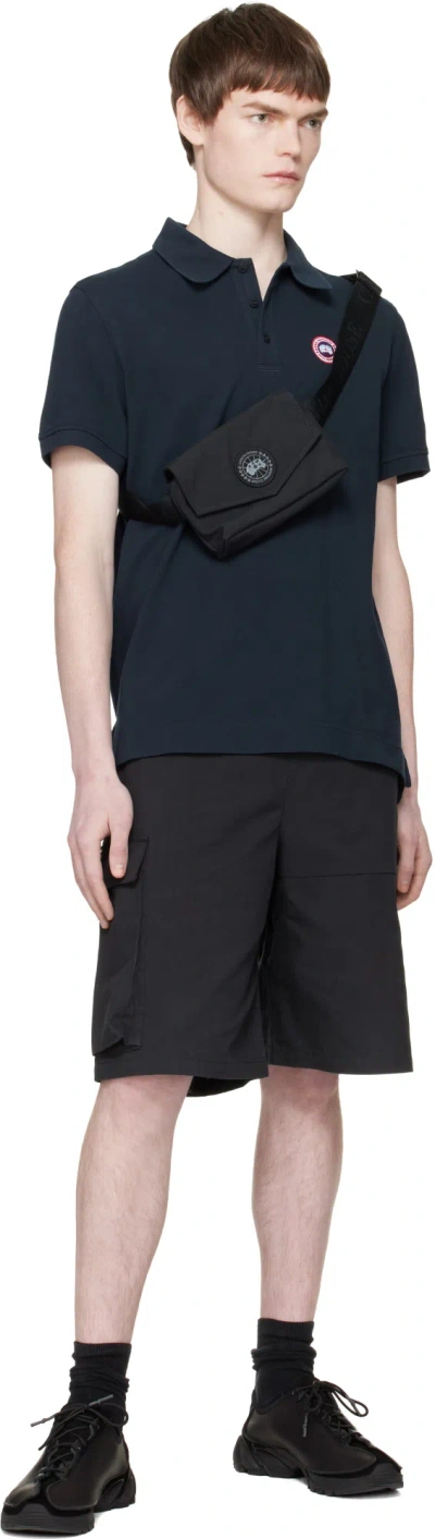 Canada Goose Men Beckley Polo Shirt In Structured Cotton In Blue