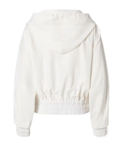Fendi White Technical Viscose Bomber Jacket In White