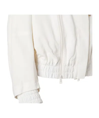 Fendi White Technical Viscose Bomber Jacket In White