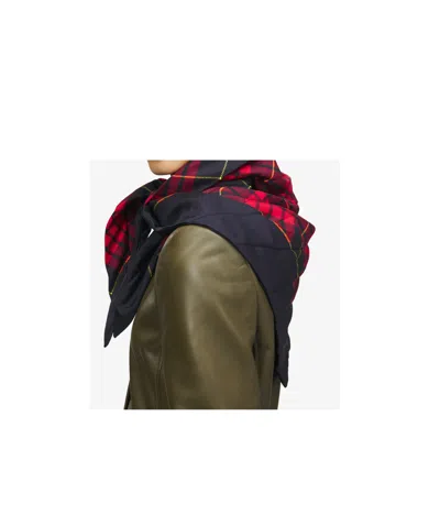 Alexander Mcqueen Tartan Check Quilted Silk Scarf In Animal Print