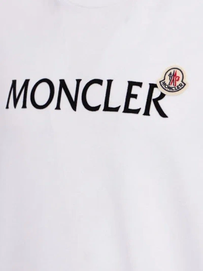 Moncler Mens White Flocked-logo Badge Short-sleeve Cotton-jersey T-shirt