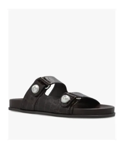 Jimmy Choo Women Black Fayence Leather Sandals, 5.5 Luxury Sandals & Floaters For Women Darveys