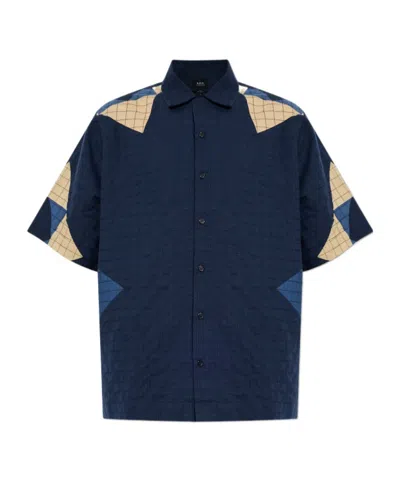 A.p.c. A. P.c. Patchwork Shirt S Indigo In Blue