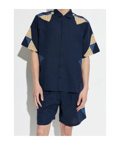 A.p.c. A. P.c. Patchwork Shirt S Indigo In Blue