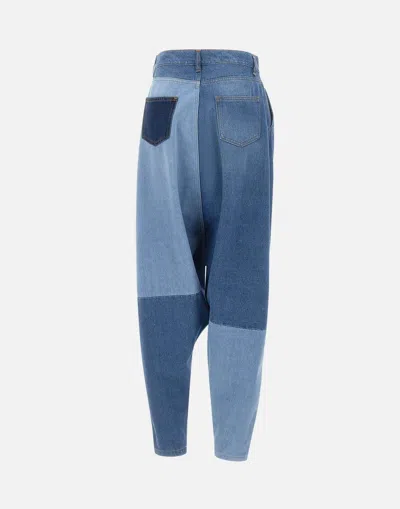 Coperni Patchwork Sarouel Jeans In Blue