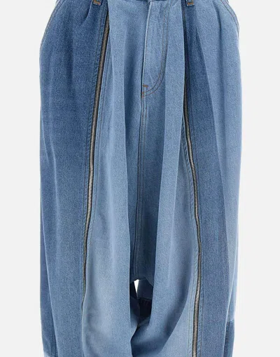 Coperni Patchwork Sarouel Jeans In Blue