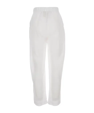 Semicouture Drawstring Trousers In White