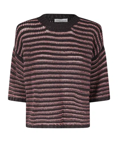 Roberto Collina Striped Pullover In Black