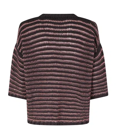 Roberto Collina Striped Pullover In Black