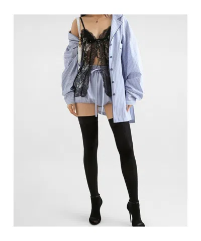 Dolce & Gabbana Dolce  Gabbana Striped Drawstring Shorts In Blue