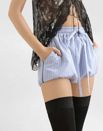 Dolce & Gabbana Dolce  Gabbana Striped Drawstring Shorts In Blue