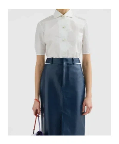 Jil Sander Technical Faille Shirt In White