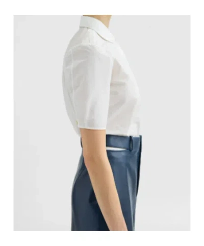 Jil Sander Technical Faille Shirt In White