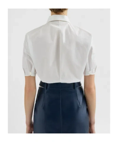 Jil Sander Technical Faille Shirt In White