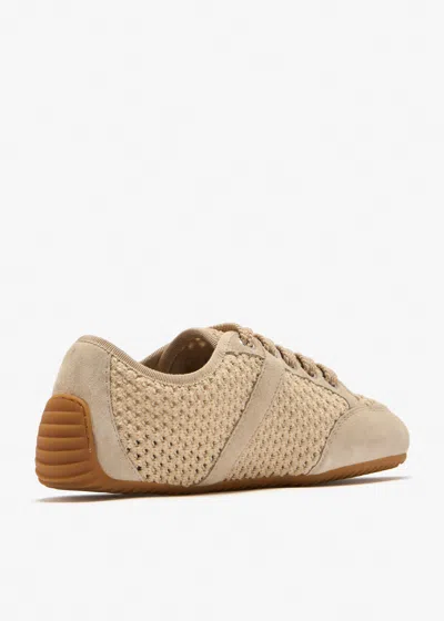 Givenchy Mesh Sneakers Rubber Sole Suede Accents In Neutral