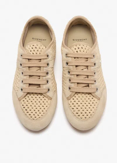 Givenchy Mesh Sneakers Rubber Sole Suede Accents In Neutral