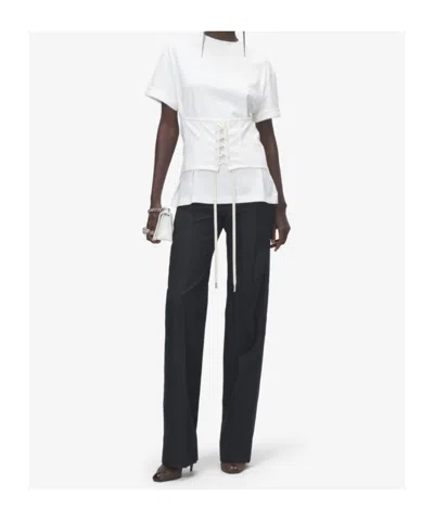Alexander Mcqueen Mcqueen Cotton Jersey Corset T-shirt In White