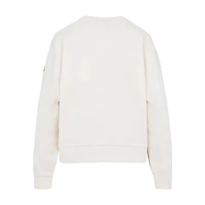 Moncler Crew Neck Sweatshirt Long Sleeves Ribbed Trims In Multi